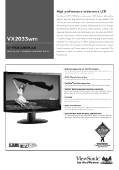 ViewSonic VX2033WM VX2033wm Spec Sheet