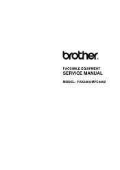 Brother International FAX 2800 Service Manual