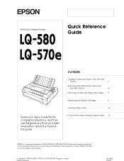 Epson 570e Quick Reference Guide