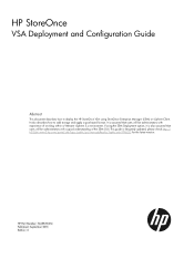 HP StoreOnce D2D4312 HP StoreOnce VSA Deployment and Configuration Guide (TC458-96014, December 2013)