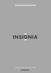 Insignia NS-46E790A12 Important Informaton (Spanish)