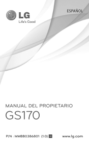 LG GS170 Specifications - Spanish