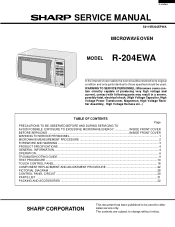 Sharp R-204EWA Service Manual