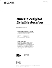 Sony SAT-A4 Operating Instructions  (primary manual)