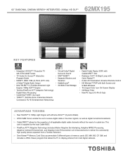 Toshiba 62MX195 Printable Spec Sheet