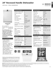 Bosch SHEM3AY52N Product Spec Sheet