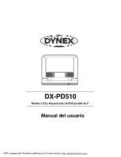 Dynex DX-PD510 User Manual (Spanish)