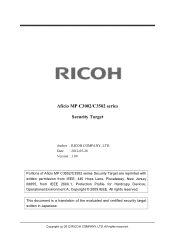 Ricoh Aficio MP C3002 Security Target