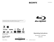 Sony BDP-S470 Operating Instructions