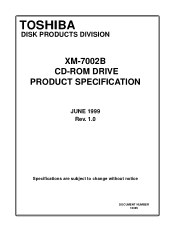 Toshiba XM-7002B Product Specification