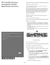 HP 4400 HP Controller Enclosure Management Module Replacement Instructions (593094-001, June 2011)