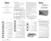 Oster 6-Slice Convection Toaster Oven Instruction Manual