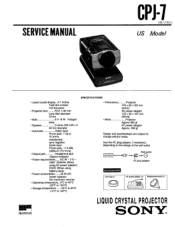Sony CPJ-7 Service Manual
