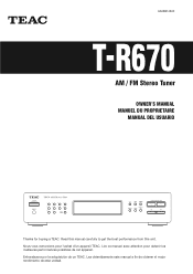 TEAC T-R670 T-R670 Manual