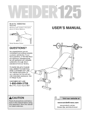 Weider 125 Bench English Manual