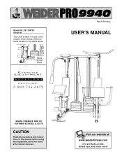 Weider Pro 9940 English Manual