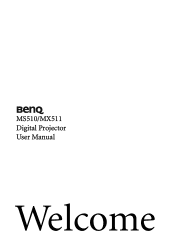 BenQ BenQ MX511 DLP Projector User Manual