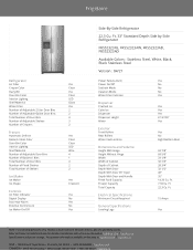 Frigidaire FRSS2323AD Product Specifications Sheet