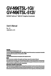 Gigabyte GV-N96TSL-512I Manual