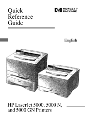 HP LaserJet 5000 HP LaserJet 5000, 5000 N, and 5000 GN Printers - Quick Reference Guide