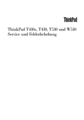 Lenovo ThinkPad W510 (German) Service and Troubleshooting Guide