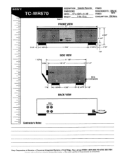 Sony TC-WR570 Dimensions Diagram