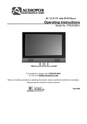Audiovox FPE2006DV Operating Instructions