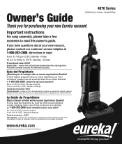 Eureka Boss SmartVac Pet Lover 4870SZX Owner's Guide