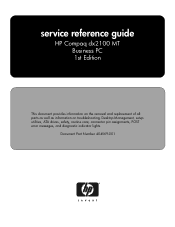 HP dx2100 HP Compaq dx2100 MT Business PC Service Reference Guide (1st Edition)