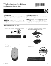 HP ENVY Curved 34-b100 Wireless Keyboard and Mouse Replacement Instructions