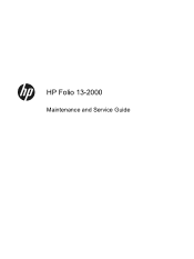 HP Folio 13-2000 Folio 13-2000 Maintenance and Service Guide