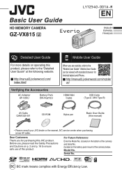 JVC GZ-VX815B User Guide