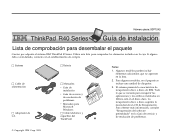 Lenovo ThinkPad R40 Spanish - Setup Guide for ThinkPad R40