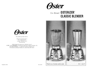 Oster Beehive Blender Instruction Manual
