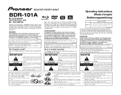 Pioneer BDR-101A Operating Instructions