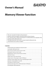 Sanyo PLC-WXU700A Owner's Manual Memory Viewer