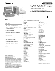 Sony PCV-R526DS Marketing Specifications