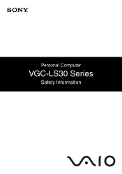Sony VGC-LS31N Safety Information