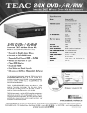 TEAC DV-W524GSBKEUBT DV-W524GSBKEUBT 24X DVD+/- R/RW Internal DVD Writer Drive Kit