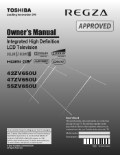Toshiba 47ZV650U Owner's Manual - English