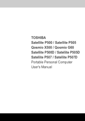 Toshiba Satellite P500 PSPGSC-0MP00T Users Manual Canada; English