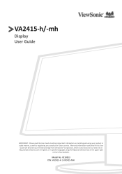 ViewSonic VA2415-H - 24 Display MVA Panel 1920 x 1080 Resolution User Guide