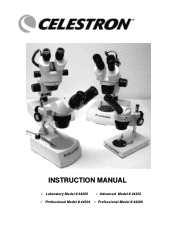 Celestron Professional Stereo Zoom Microscope Microscope Manual (44200, 44202, 44204, 44206) - English, Spanish, French, German