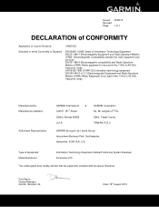 Garmin Forerunner 210 ML Declaration of Conformity
