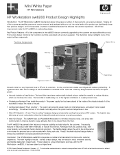 HP Xw8200 HP Workstation xw8200 Product Design Highlights