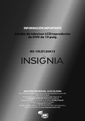 Insignia NS-19LD120A13 Important Information (Spanish)