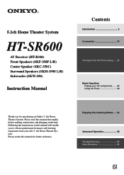 Onkyo HT-SR600 Owner Manual