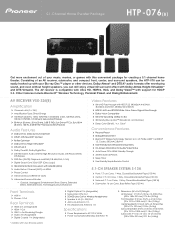 Pioneer HTP-076 Product Sheet