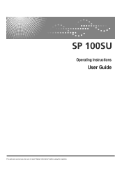 Ricoh Aficio SP 100SU e User Guide