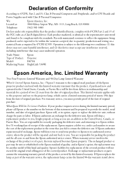 Epson BrightLink 536Wi Warranty Statement
